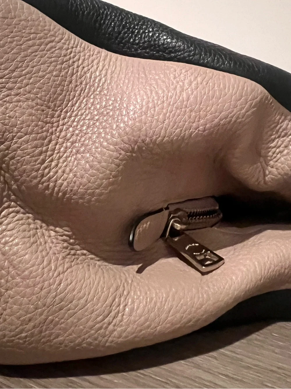 Coach Phoebe Colorblock Leather Shoulder Bag Python Trim F38251 Black Taupe